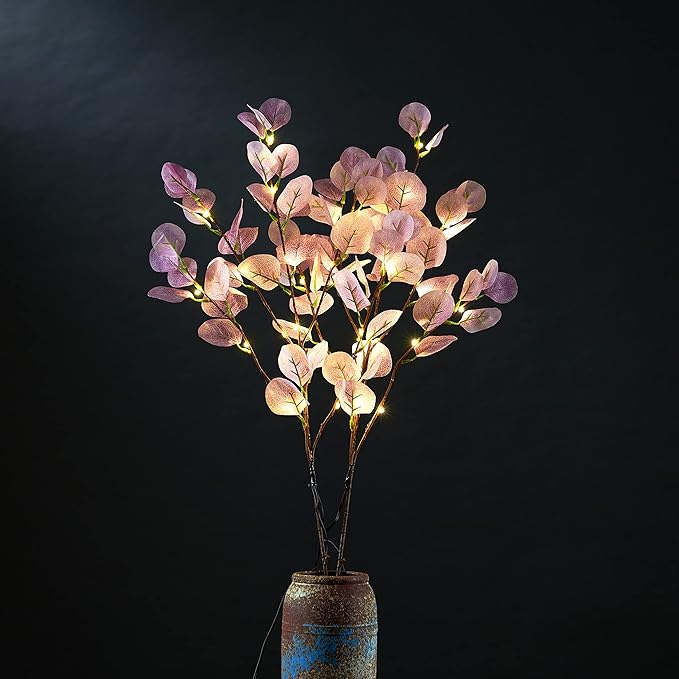 30" Lighted Eucalyptus with Timer - USB and Battery Operated