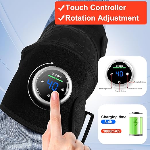 Cordless Knee & Shoulder Massager with Heat - 3 Vibration Modes & 5 Temperature Settings