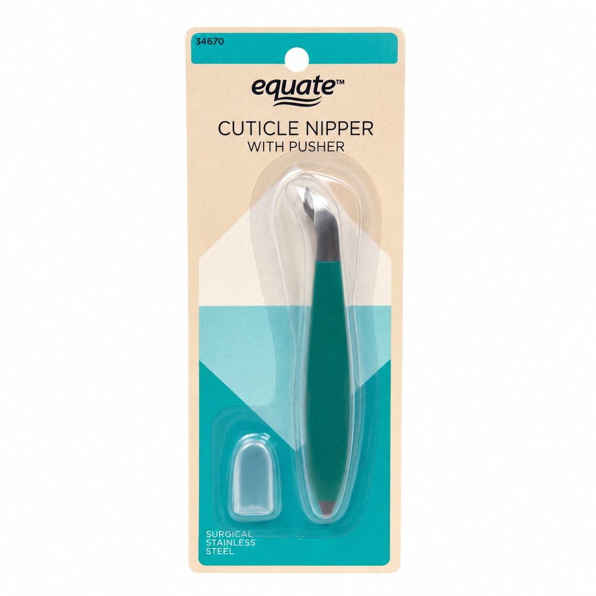 Equate Cuticle Nipper with Pusher - Surgical Stainless Steel