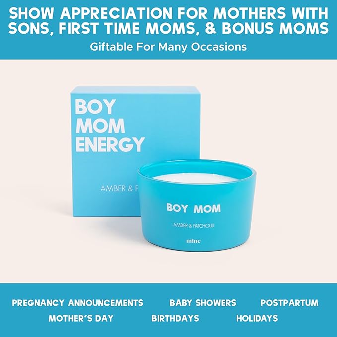 Boy Mom Amber & Patchouli 3-Wick Scented Candle, 8 oz