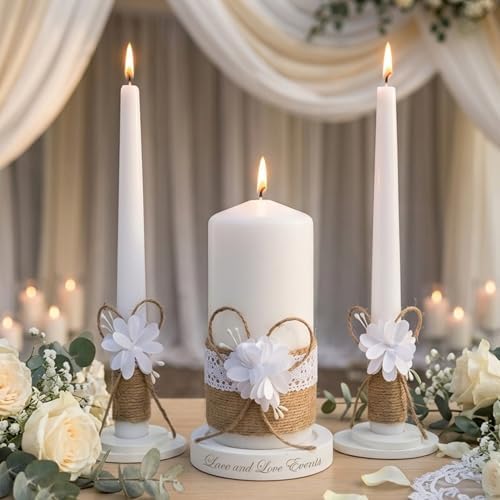 Wedding Unity Candle Set - 6" Pillar and Two 10" Taper Candles