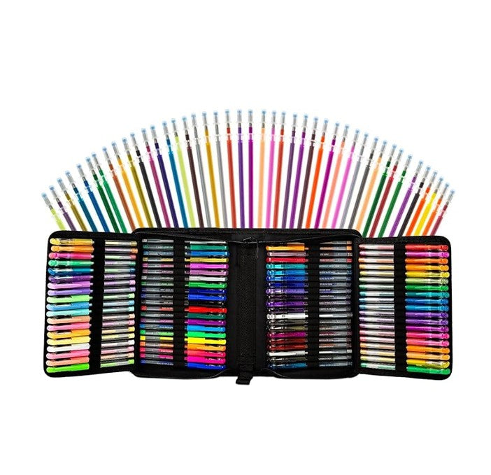 DasKid 160-Color Artist Gel Pen Set with Refills (0.03"–0.04" Tips)