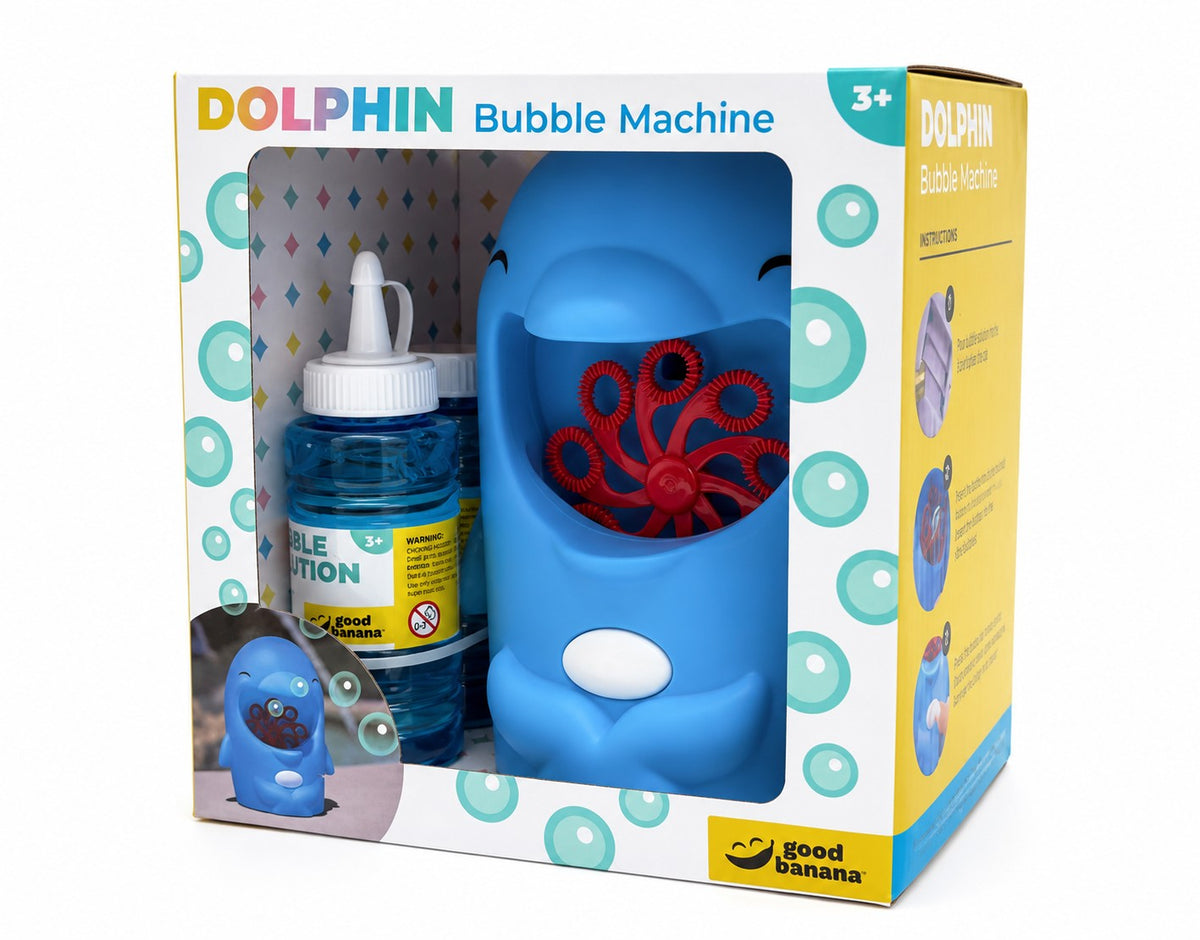 Cordless Dolphin Bubble Maker Machine with 2 Bottles of Bubble Mix