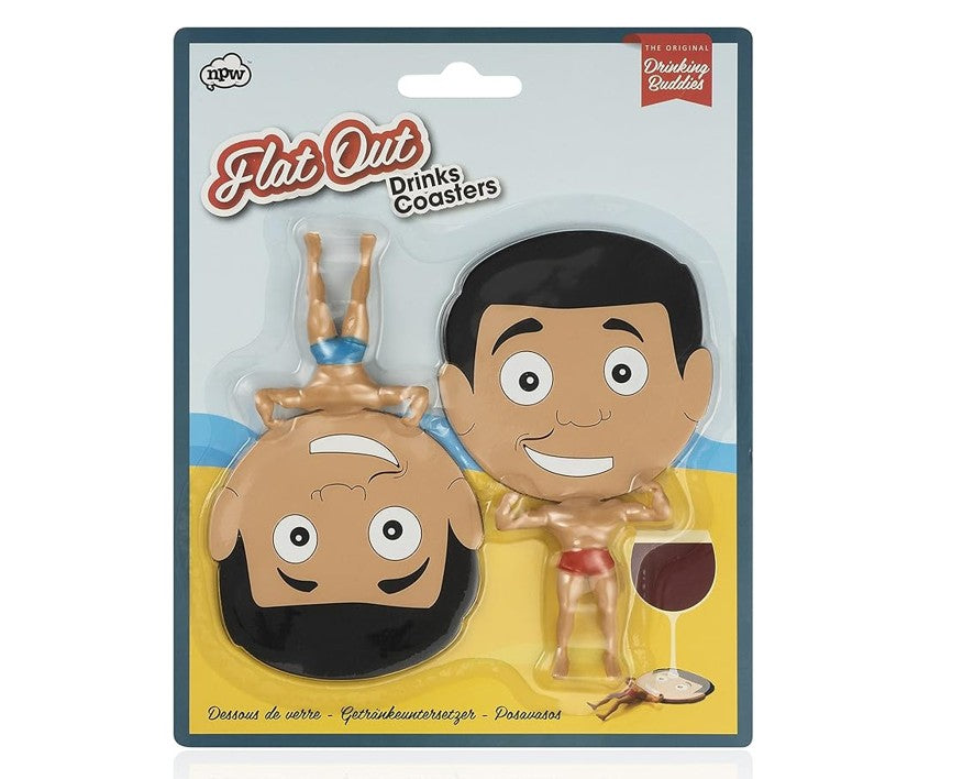 Flat Out Flat Chad Drink Coasters - 2 Pack