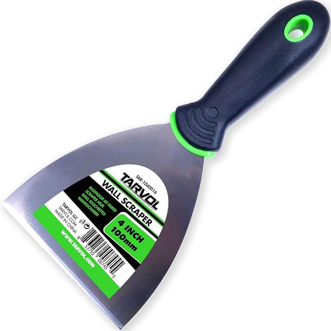 Tarvol 4" Heavy Duty Carbon Steel Putty Knife and Wall Scraper