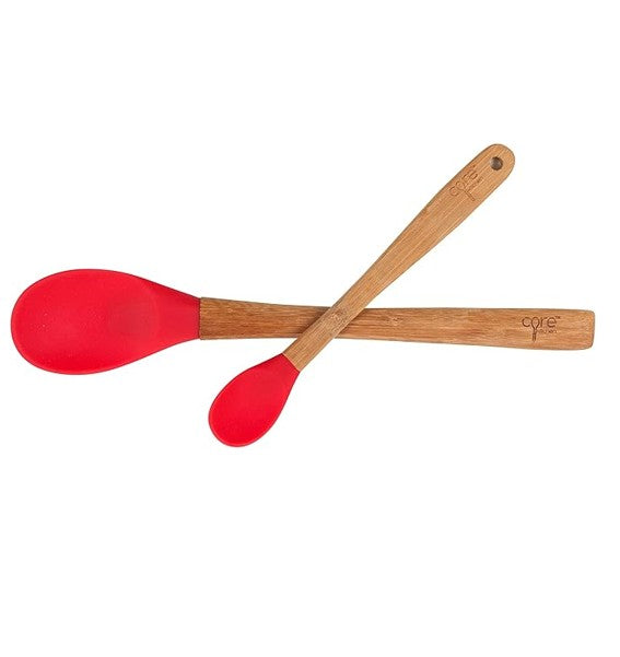 Core Kitchen 12" and 8.25" Silicone Spoons with Bamboo Handles