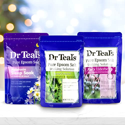 Dr Teal's Epsom Salt Trio Gift Set (Three 11 oz Bags)