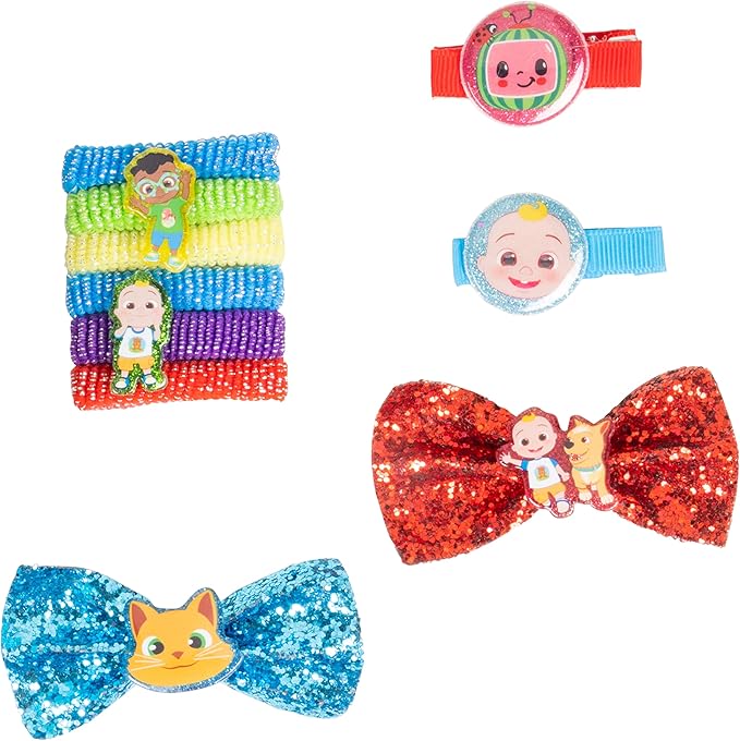 LUV HER CoComelon Kids Backpack with 10-Piece Hair Styling Accessories Pack