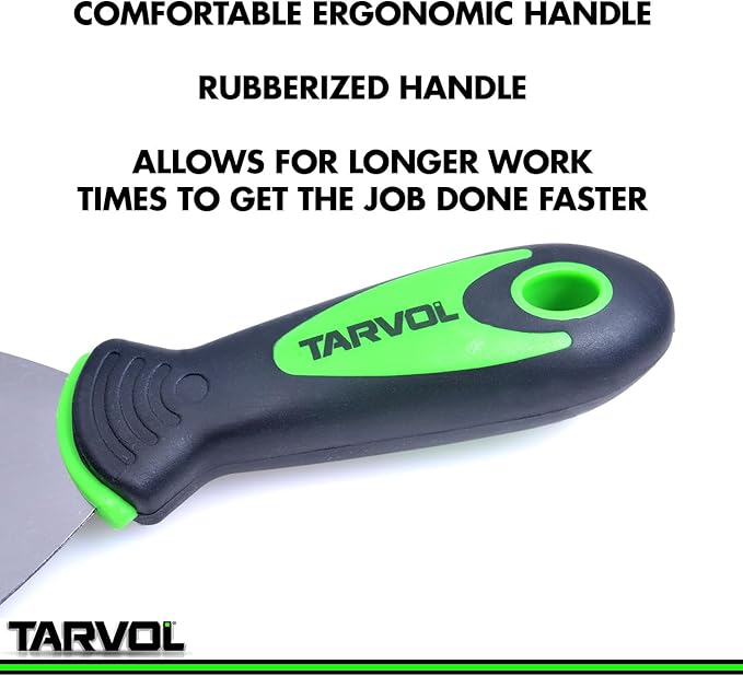 Tarvol 4" Heavy Duty Carbon Steel Putty Knife and Wall Scraper