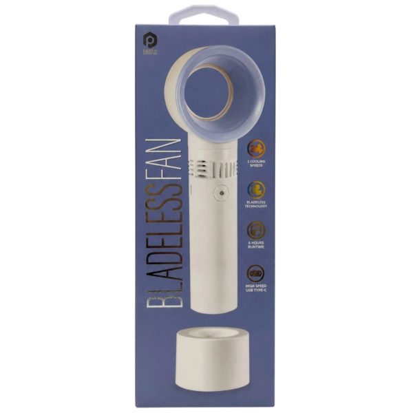 Portable Bladeless Cooling Fan with Stand - Blue/White One Size