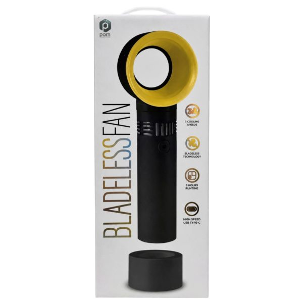 Portable Bladeless Cooling Fan with Stand - Black/Gold One Size