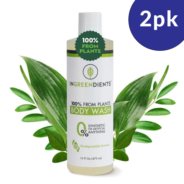 2pk InGreendients Natural Body Wash – 100% Plant-Based, Vegan & Moisturizing, 16oz Ea