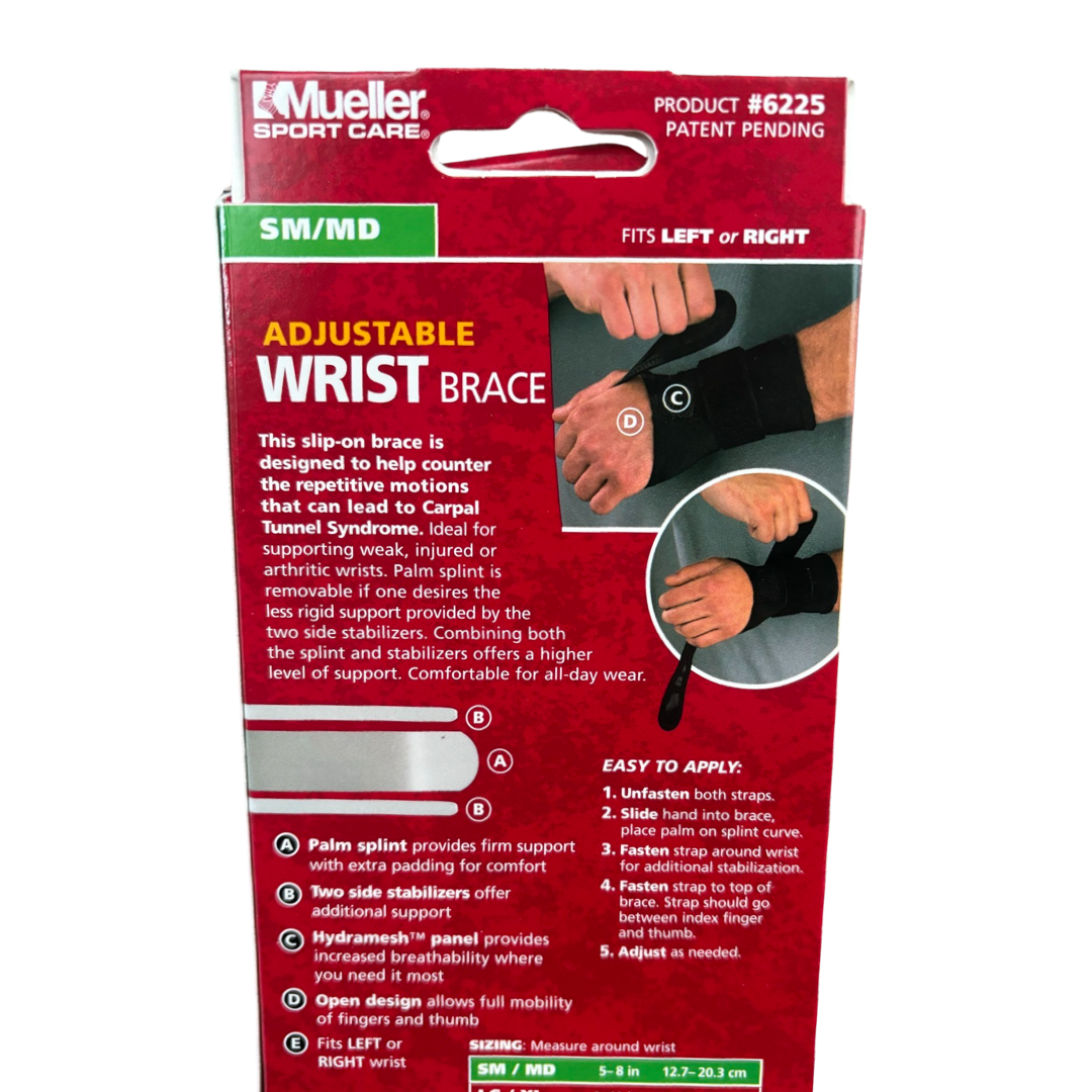 Mueller Adjustable Wrist Brace For Carpal Tunnel sm/md - Breathable All Day Wear
