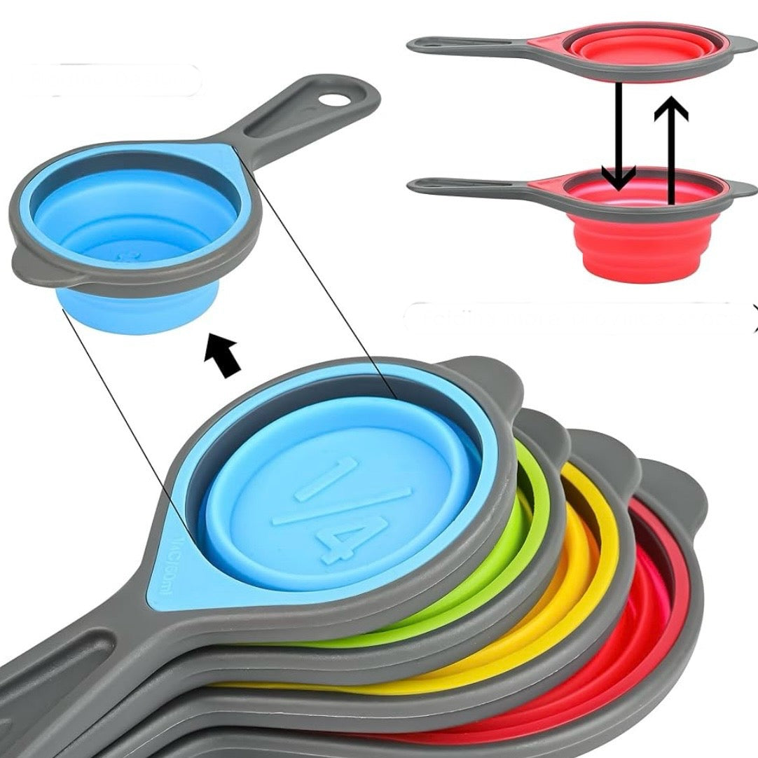 4pc Cooking Light Collapsible Silicone Measuring Cup Set