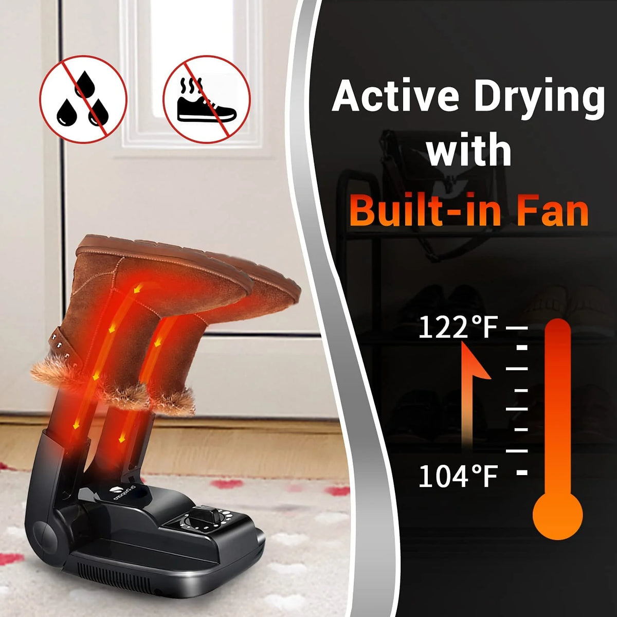 Canadian Bear Portable Folding Electric Shoe, Glove & Boot Dryer and Warmer