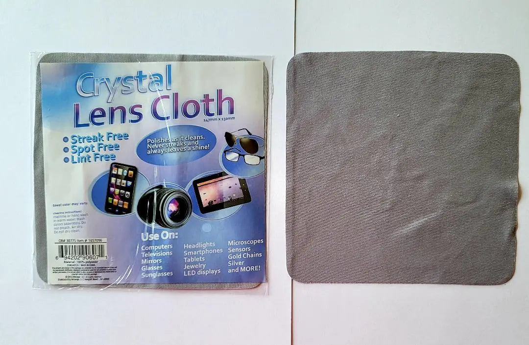 3pk Crystal Lens Cloth, Never Streaks - Polishes As It Cleans!