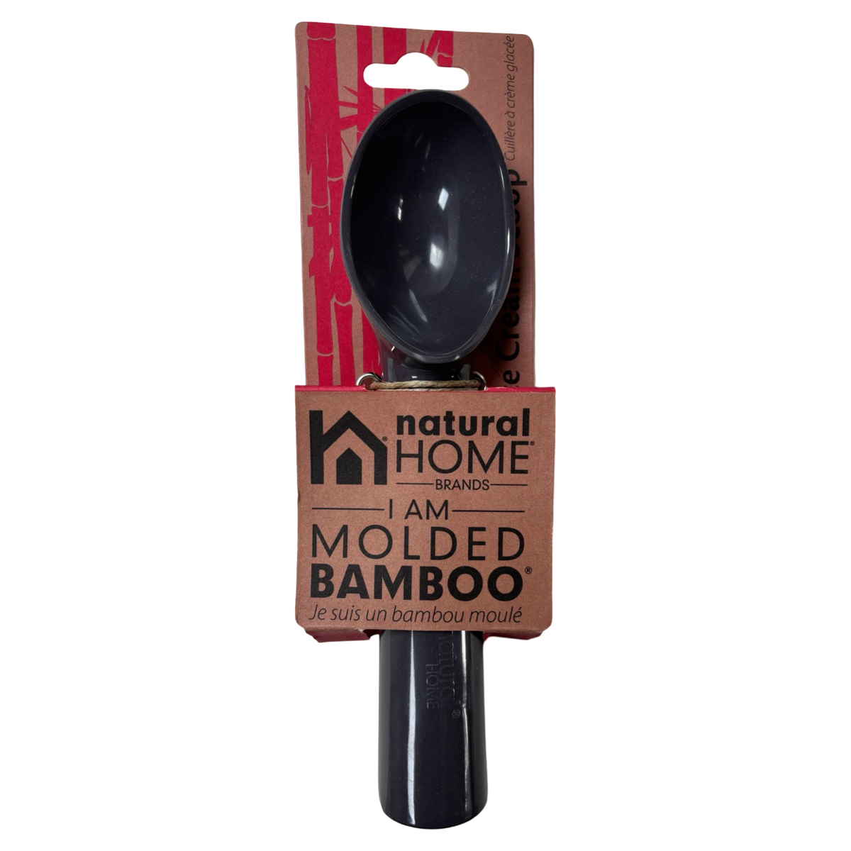 Natural Home 7" Molded Bamboo Ice Cream Scoop - Non Plastic, Eco Friendly
