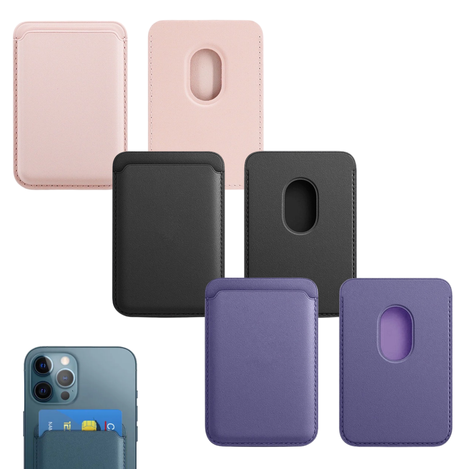 Magnetic Vegan Leather Cell Phone Credit Card Holder Wallet Magnetic Vegan Leather Cell Phone Credit Card Holder Wallet