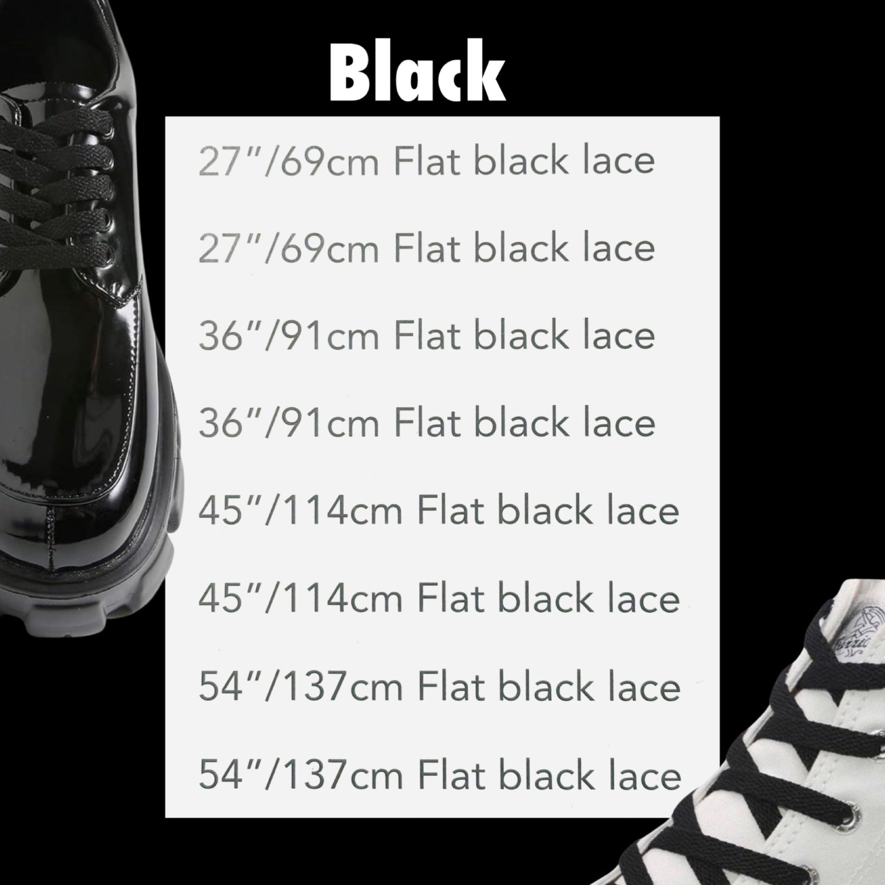 Multipack Shoe Laces - 8 Black, 8 White or 9 Assorted