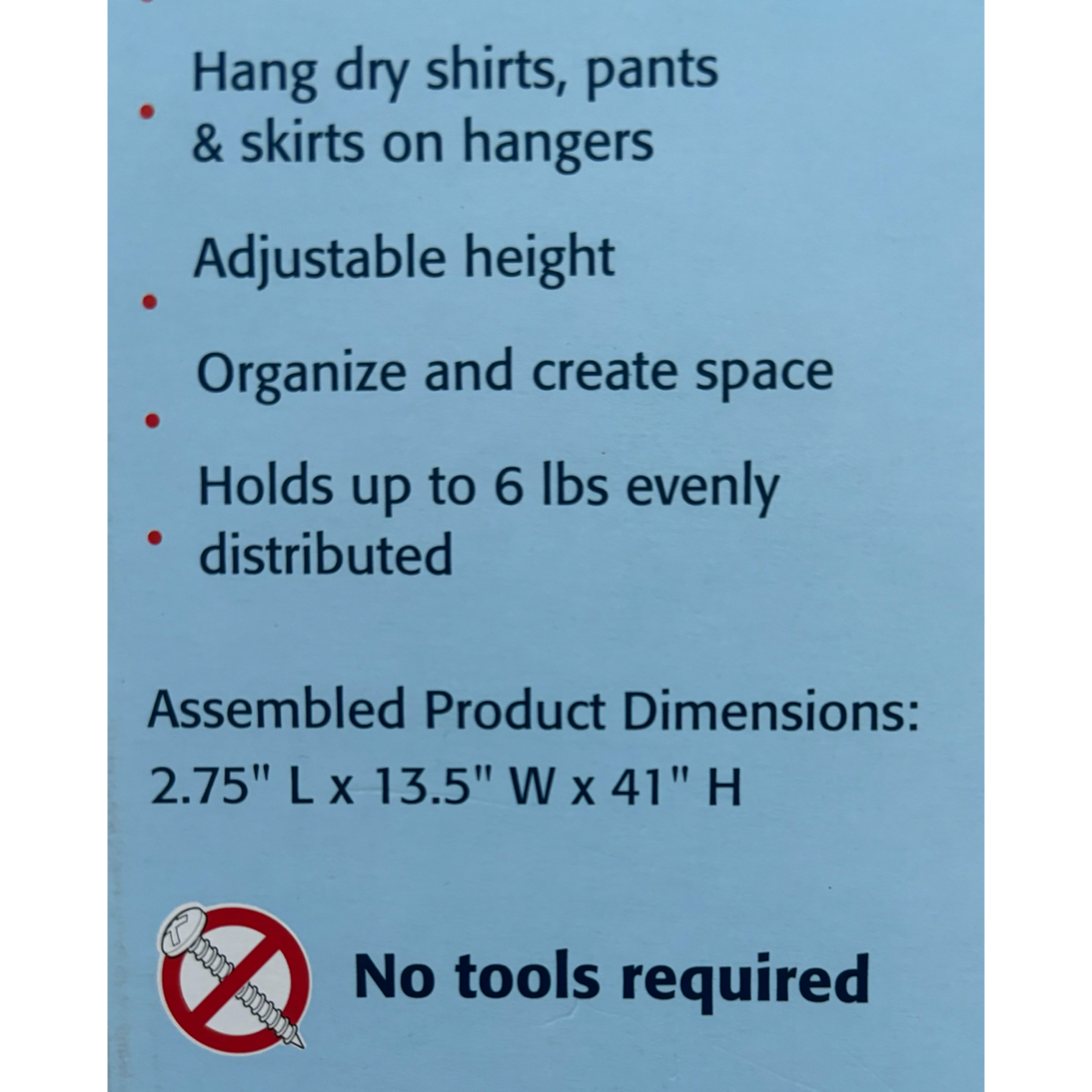 ONZ Magnetic Laundry Valet For Hanging Clothes - No Tools Required