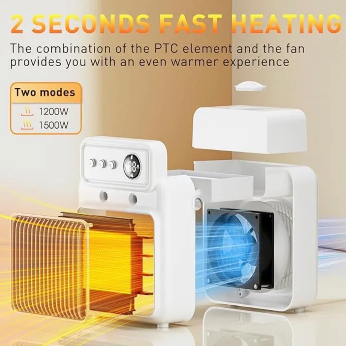 3 in 1 Space Heater with Humidifier & Fan - Heats up to 200Sq ft.