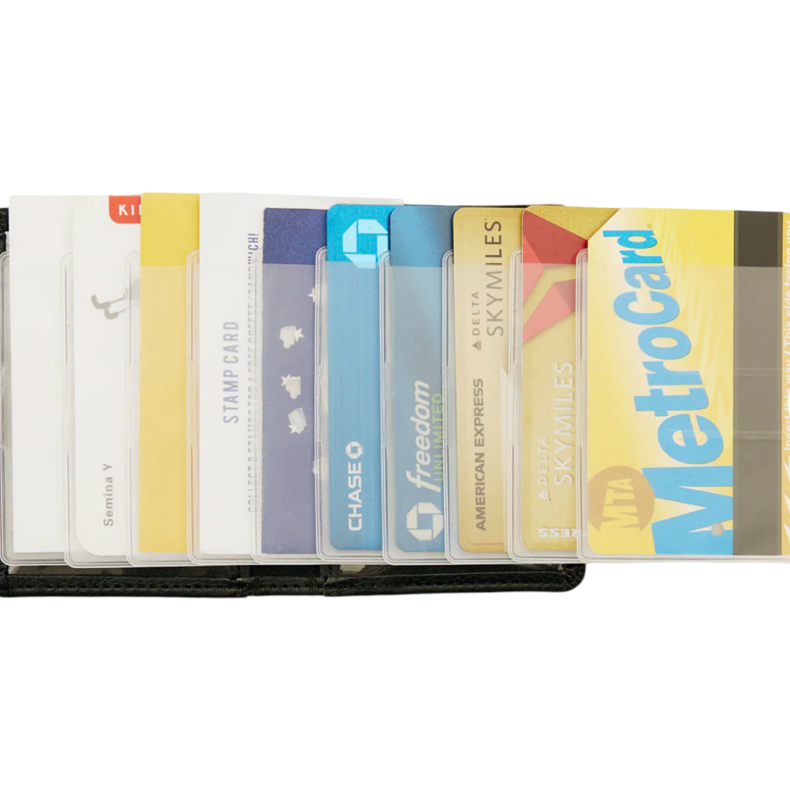 Kikkerland Black Accordion Style Bi-Fold Swip Wallet - Customizable & Practical Design