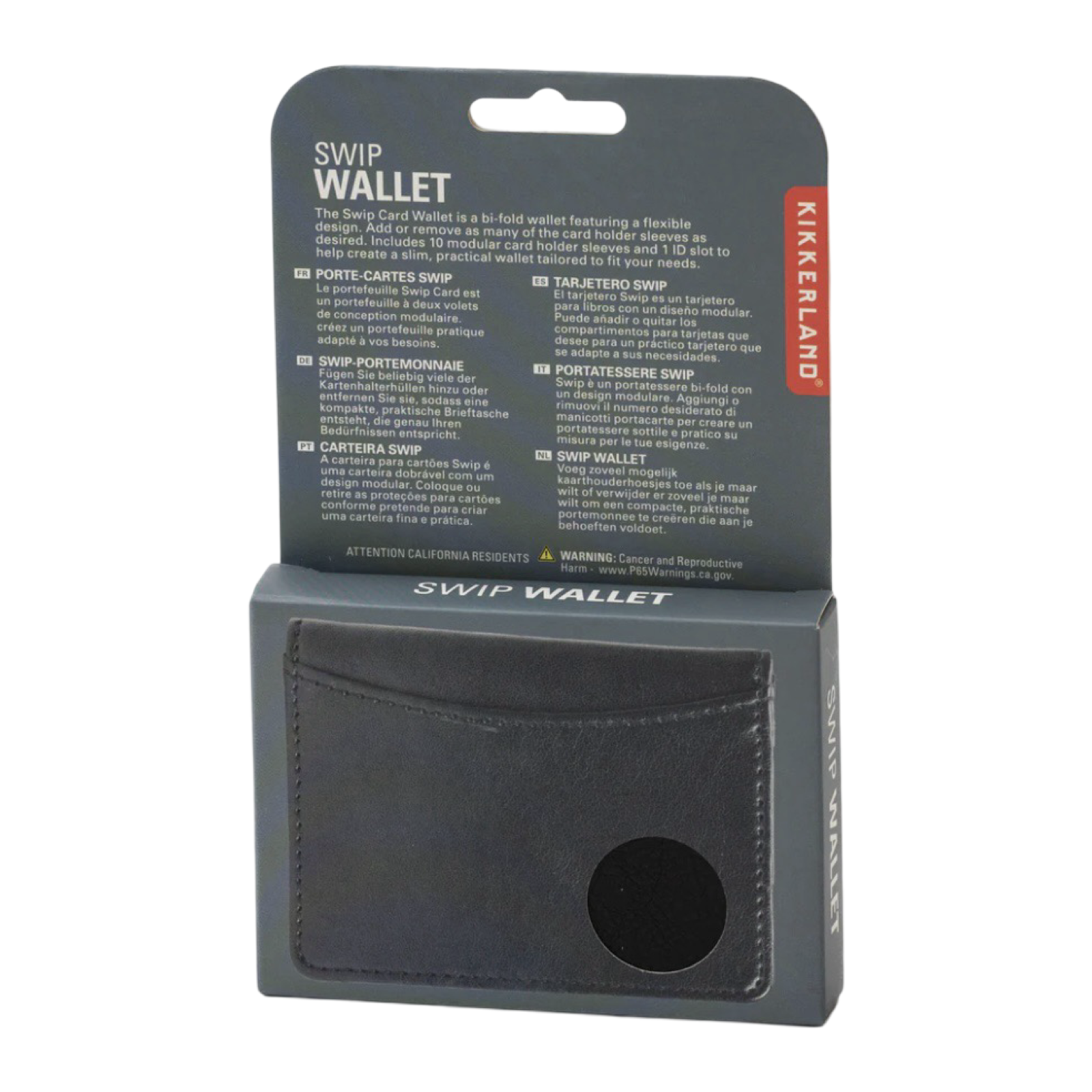 Kikkerland Black Accordion Style Bi-Fold Swip Wallet - Customizable & Practical Design