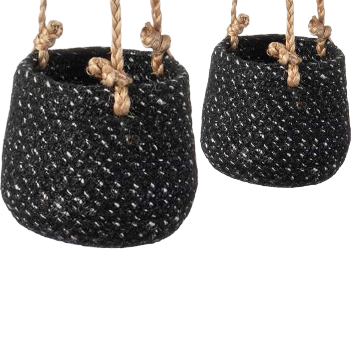 Karma 2pc Woven Hanging Basket Planters - 6.5" and 5" Set