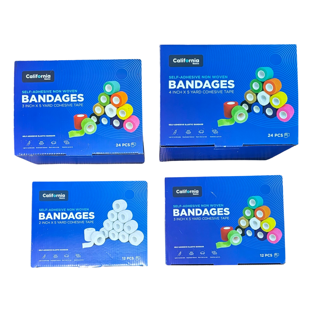 Self Adhesive Tape, Bandages for Sports & Injuries - Individually Wrapped