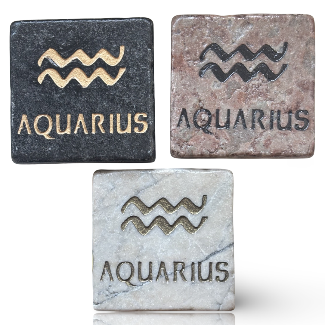 Marble Horoscope Zodiac Sign Magnet - Display Your Astrological Sign Proudly