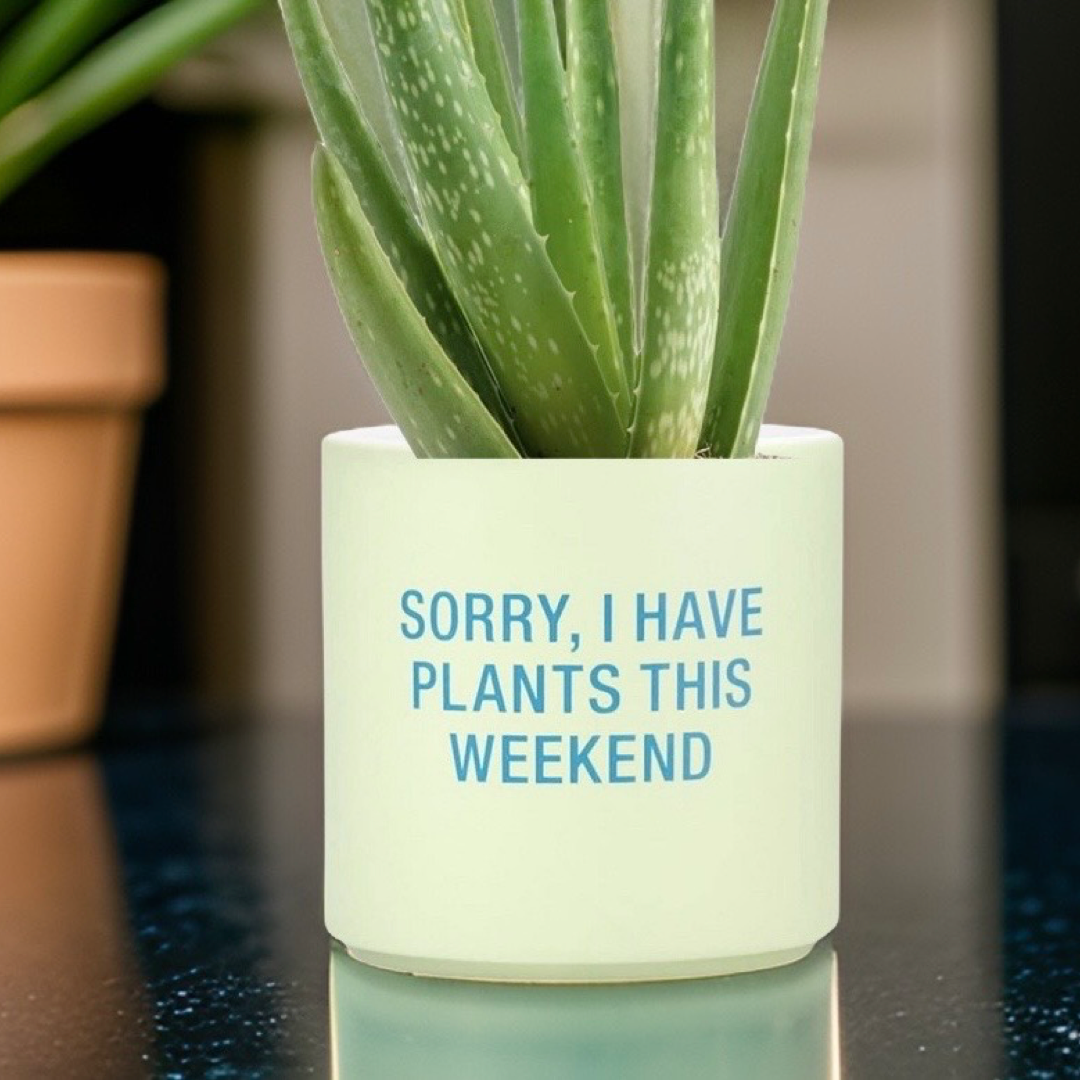 "Sorry I Have Plants This Weekend" Ceramic Planter - For Plant Lover's