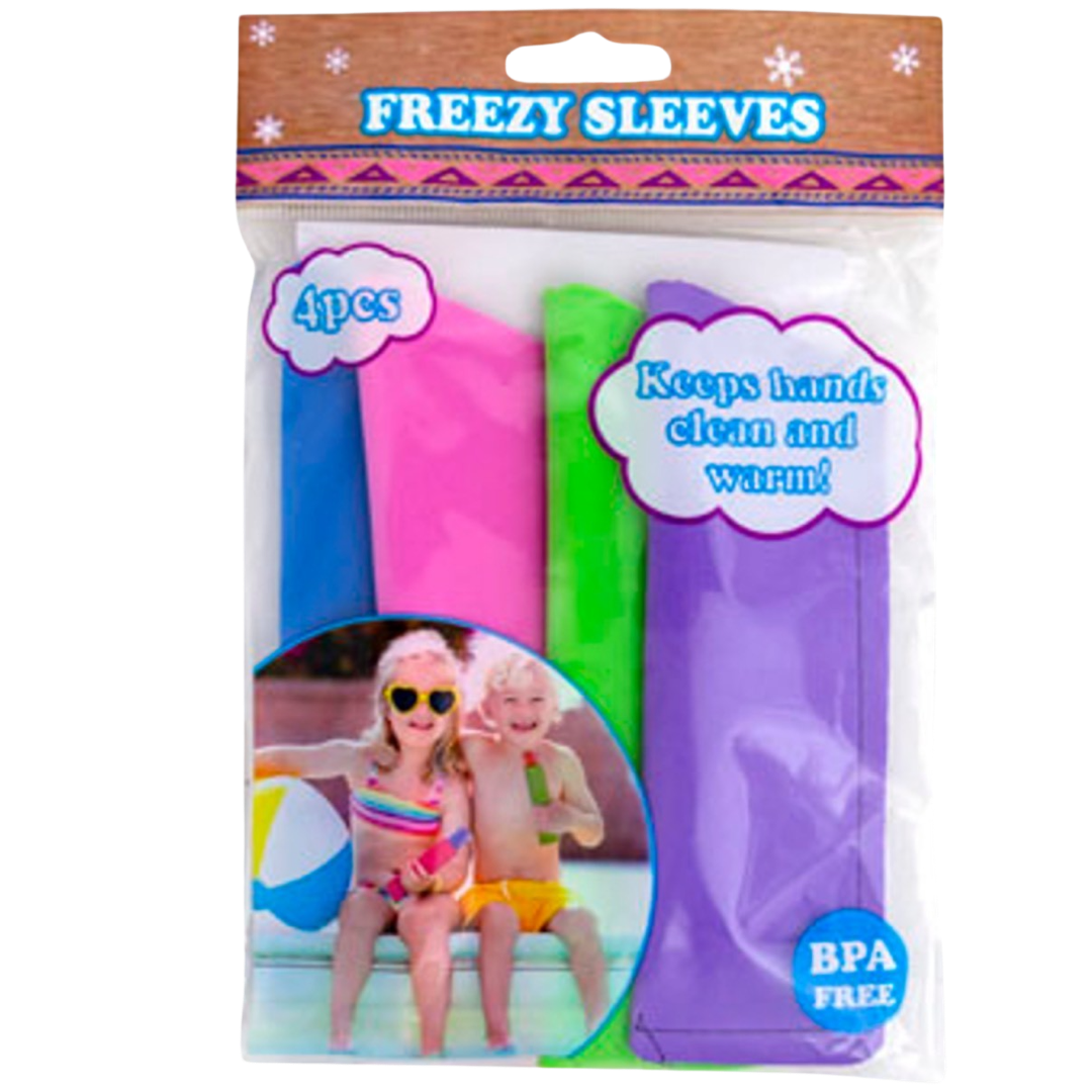 Freezy Pop Sleeves, Reusable Holders For Flavor Ice Tubes - No Mess, Keep Hands Warm