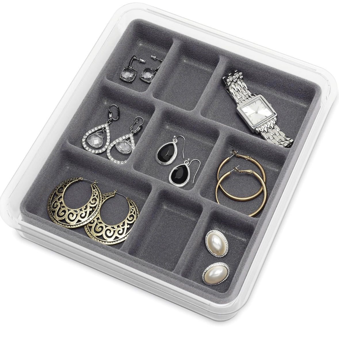 Whitmor Stackable 7 or 9 Section Jewelry Trays
