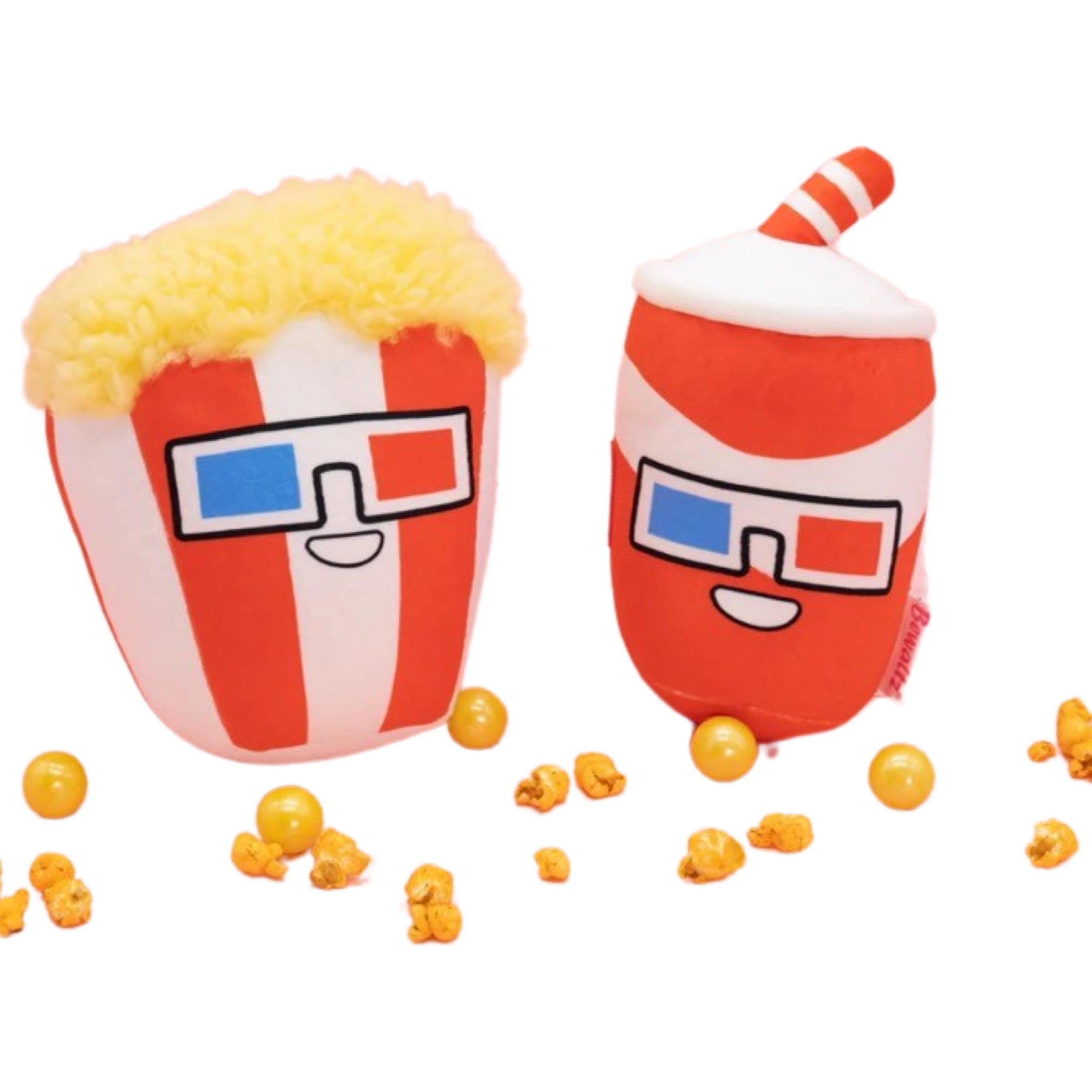 2pc Bewaltz 9" Popcorn & Soda BFF Plush Set - Plushies Velcro Together