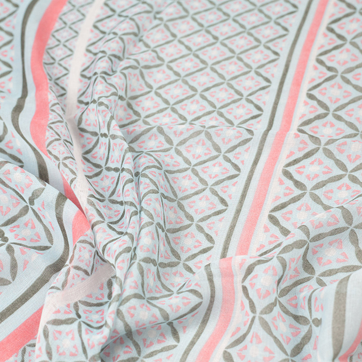 Tickled Pink 70 x 34” Diamond Print Scarf – Semi-Sheer, Light