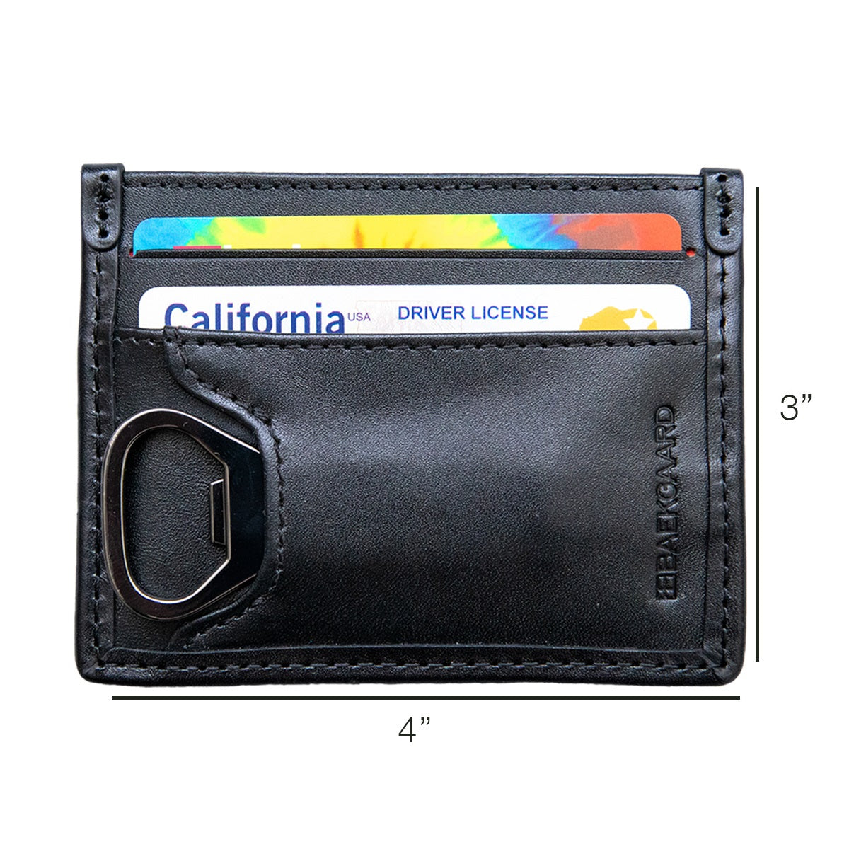 Baekgaard Leather & Canvas Card Case Wallet With Bottle Opener