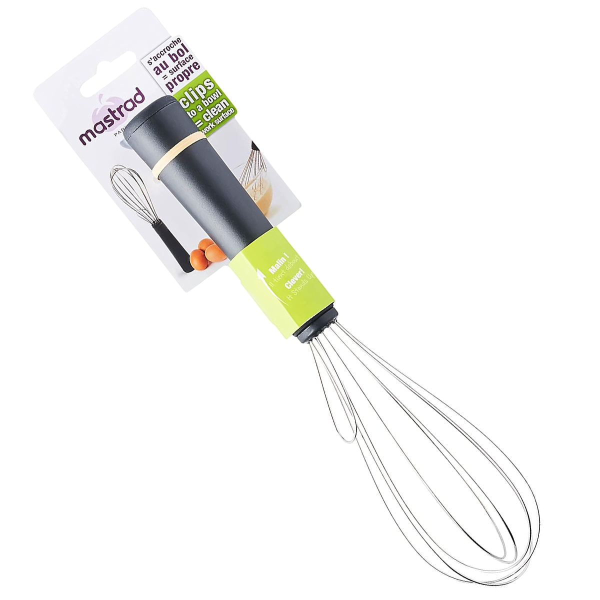 Standing And Built In Clip Whisk By Mastrad, Black - Designed In France