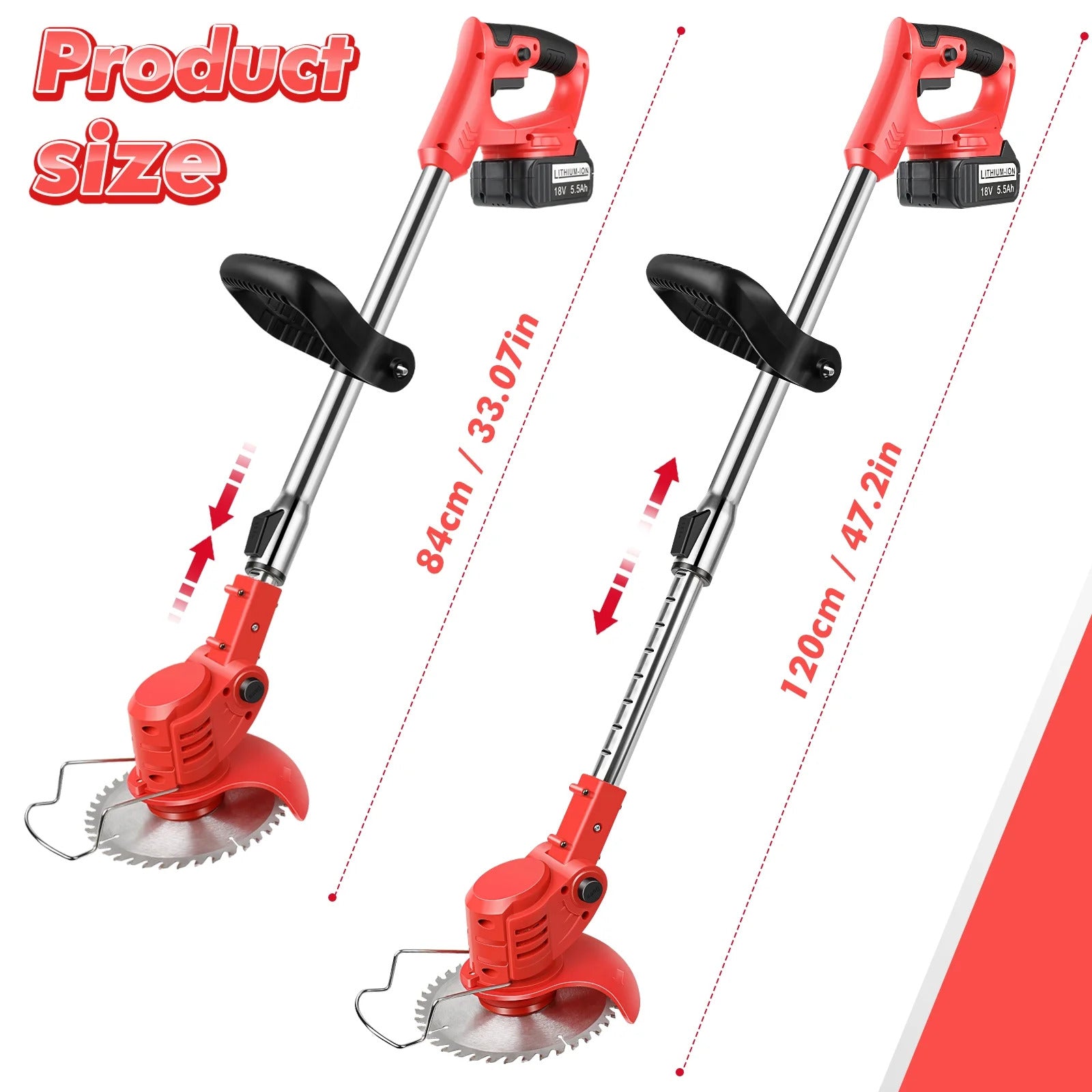 21V Cordless Electric Weed Wacker Kit – 3-in-1 Trimmer, 3 Blade Types