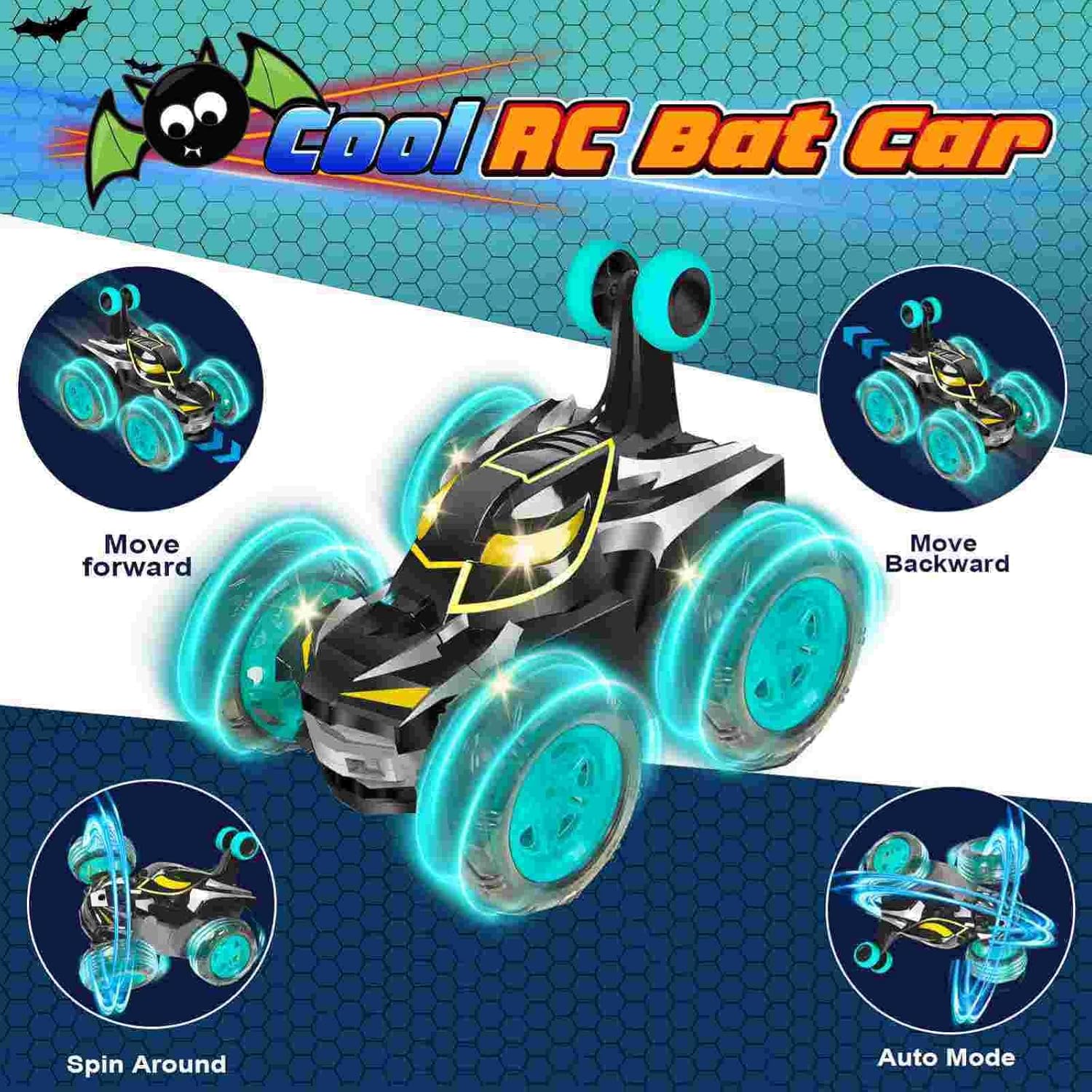 LED RC Stunt Car - 360° Flips, All-Terrain, Rechargeable Remote Control Toy