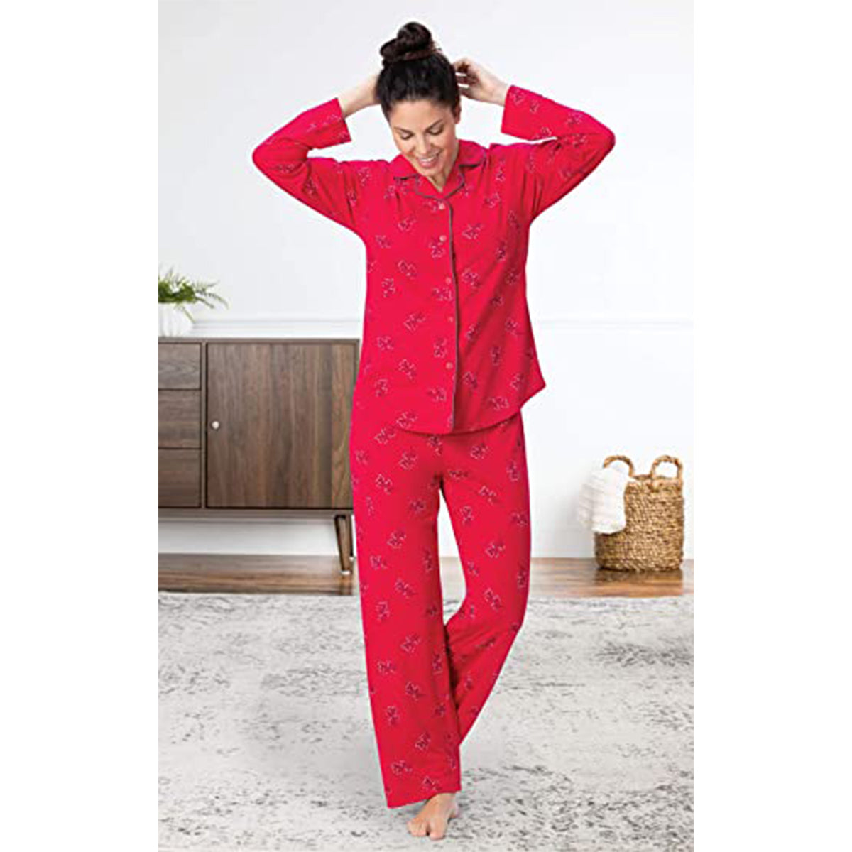 2pc Addison Meadow Womens Boyfriend Pajamas – Smooth Knit