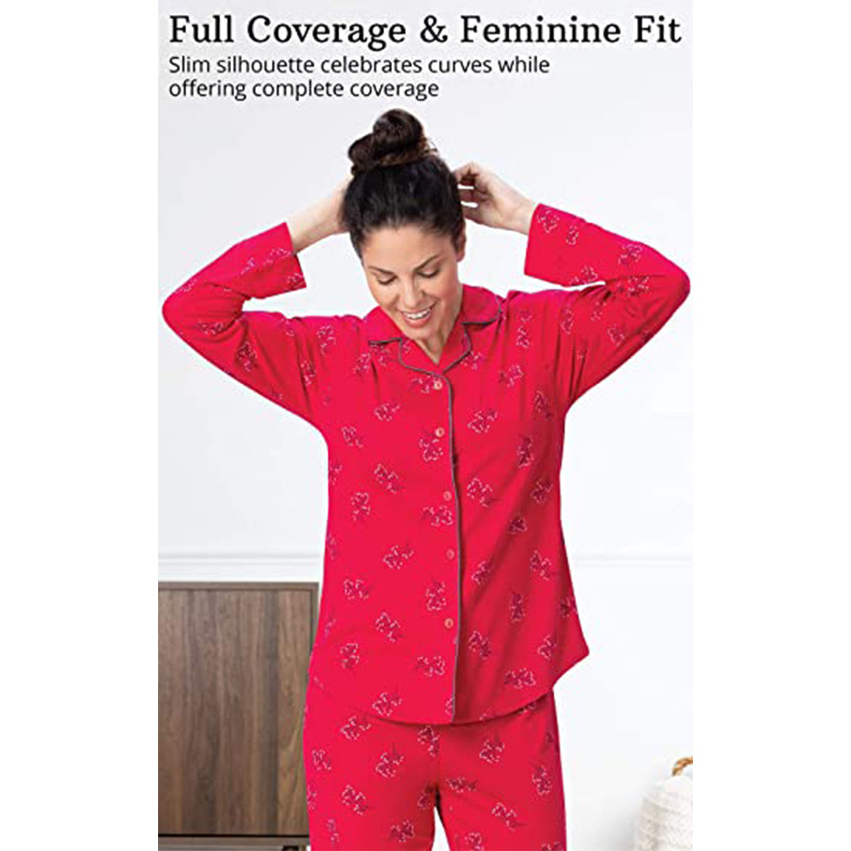 2pc Addison Meadow Womens Boyfriend Pajamas – Smooth Knit