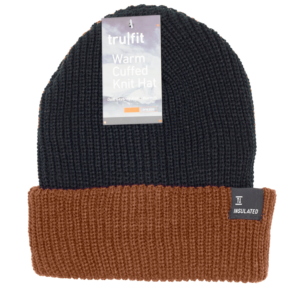 TruFit Double-Layer Insulated Cuffed Knit Beanie for Men & Women