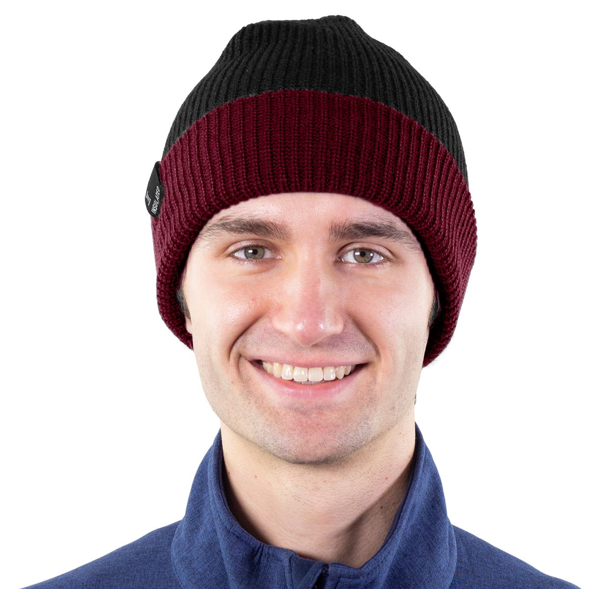 TruFit Double-Layer Insulated Cuffed Knit Beanie for Men & Women