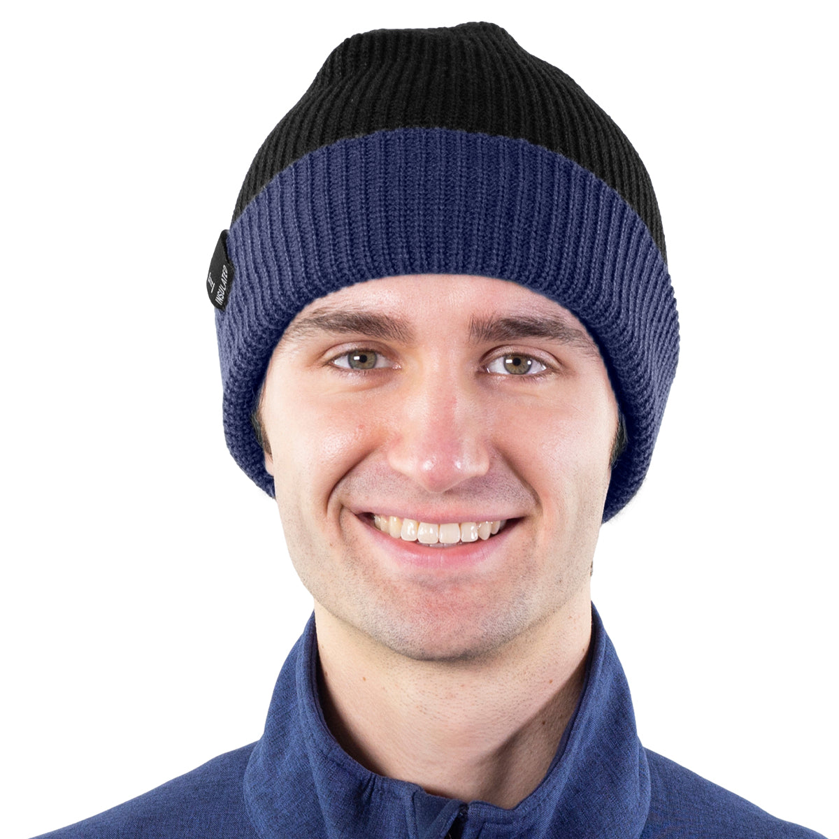 TruFit Double-Layer Insulated Cuffed Knit Beanie for Men & Women