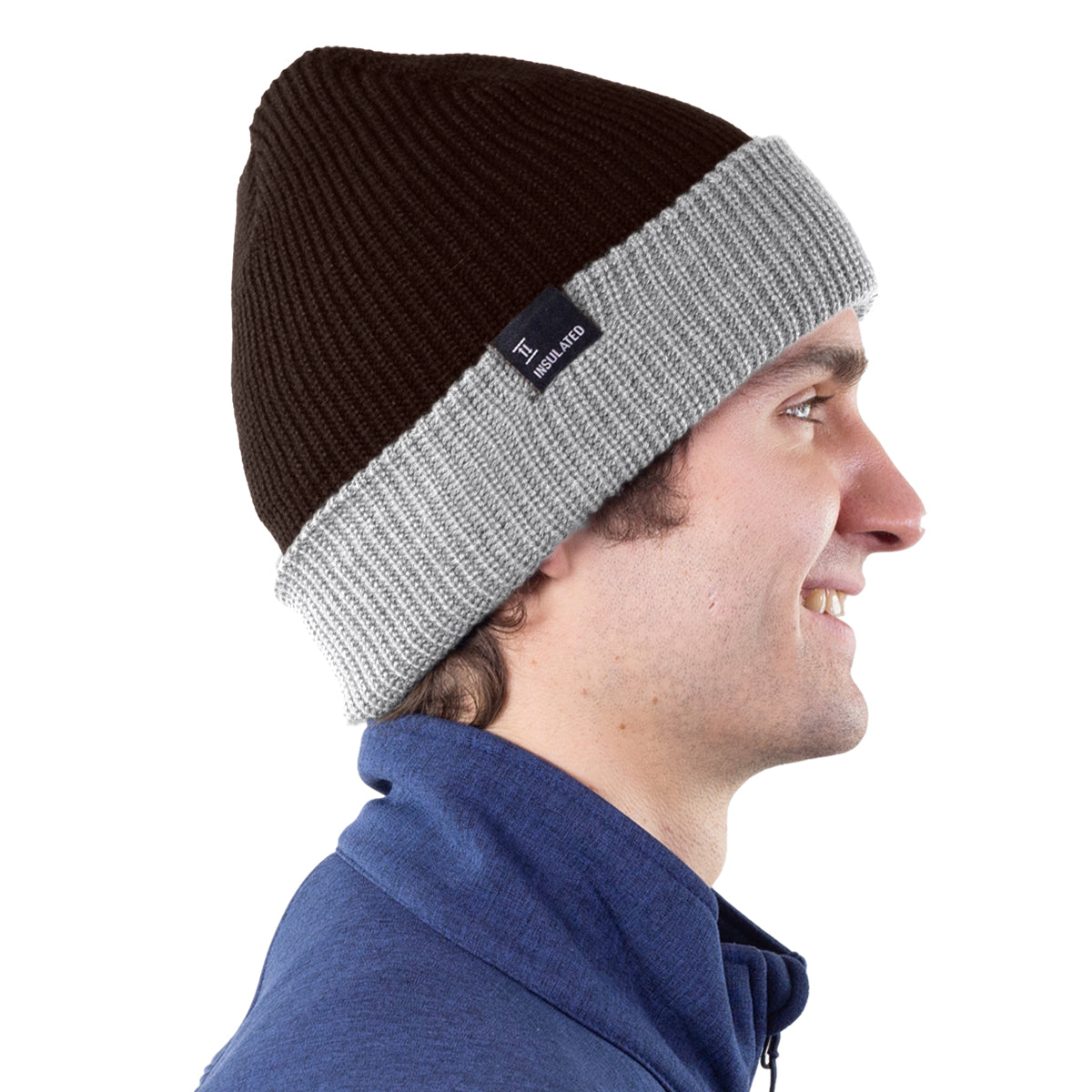 TruFit Double-Layer Insulated Cuffed Knit Beanie for Men & Women