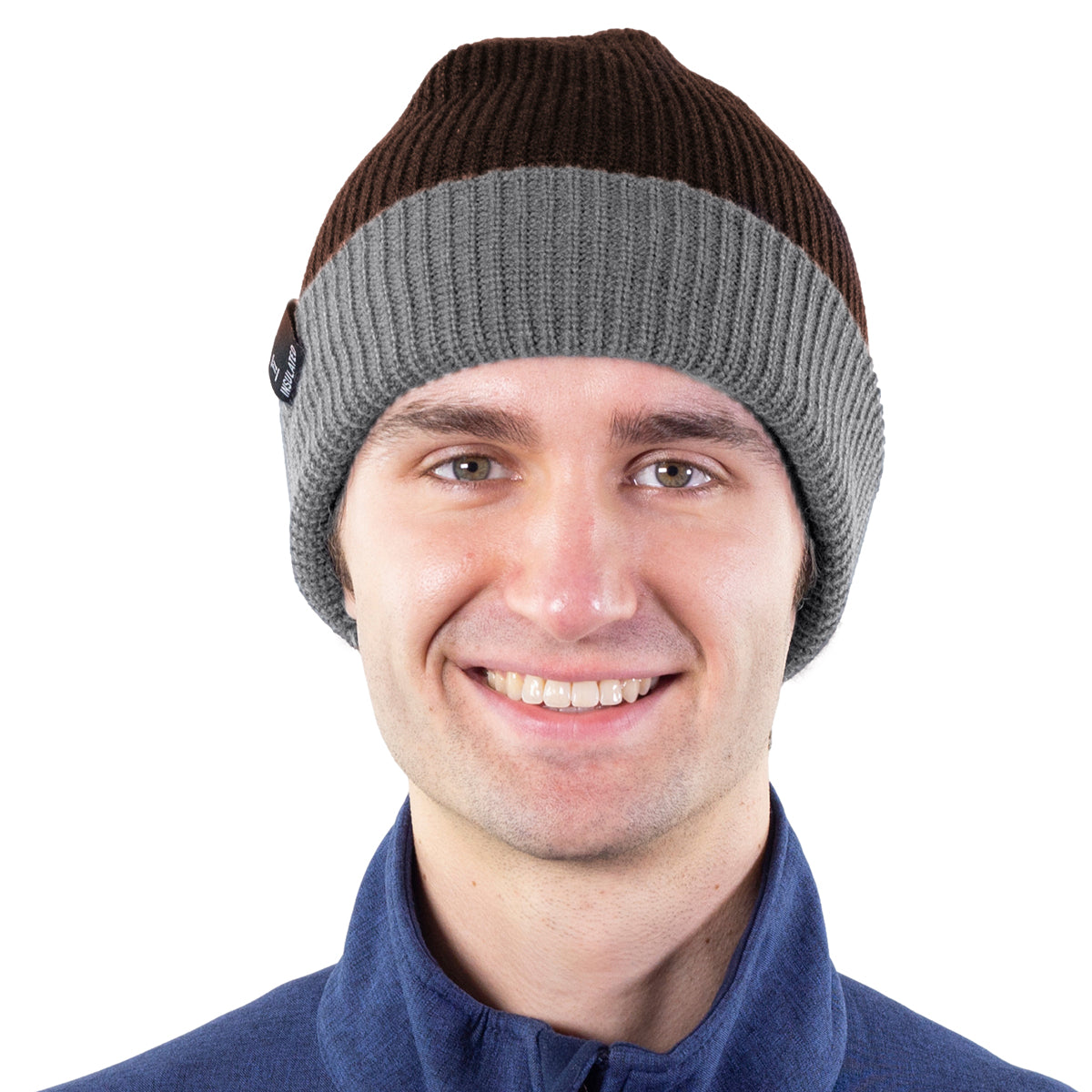 TruFit Double-Layer Insulated Cuffed Knit Beanie for Men & Women