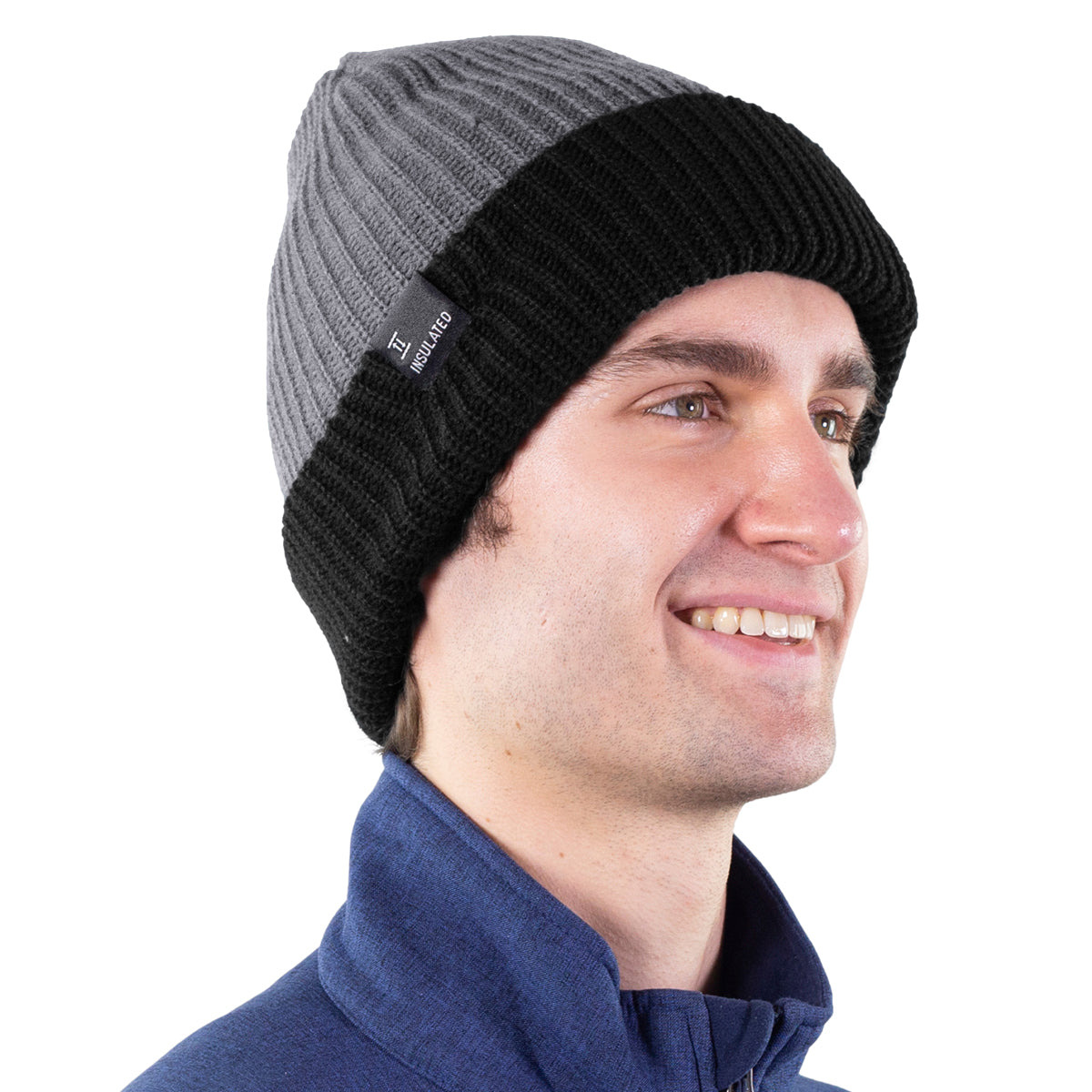 TruFit Double-Layer Insulated Cuffed Knit Beanie for Men & Women