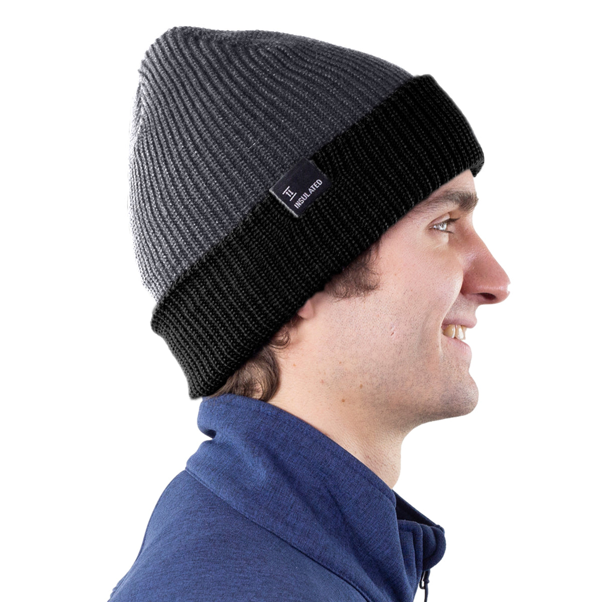 TruFit Double-Layer Insulated Cuffed Knit Beanie for Men & Women