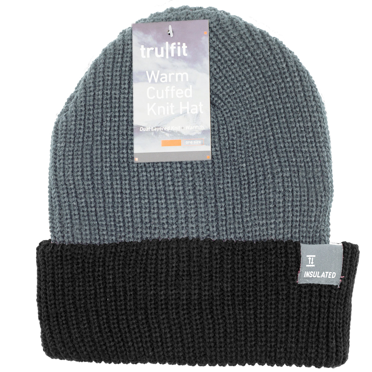 TruFit Double-Layer Insulated Cuffed Knit Beanie for Men & Women