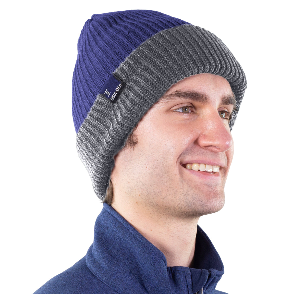 TruFit Double-Layer Insulated Cuffed Knit Beanie for Men & Women